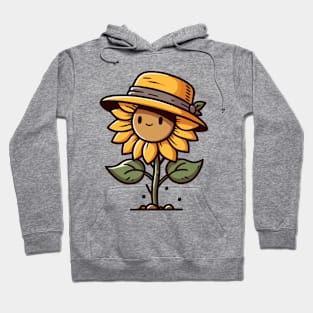 cute sunflower wearing hat Hoodie
